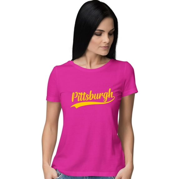 Go All Out City Of Pittsburgh Pennsylvania Pride Fashion Script T-Shirt Mens/Women/Youth