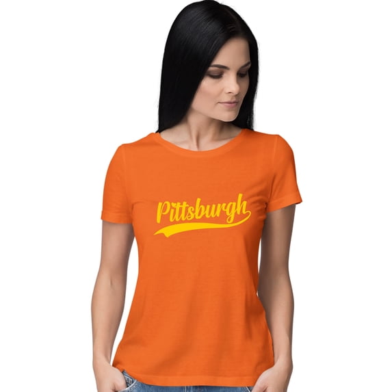 Go All Out City Of Pittsburgh Pennsylvania Pride Fashion Script T-Shirt Mens/Women/Youth