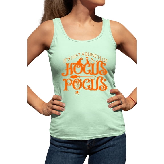 Go All Out It's Just A Bunch Of Hocus Pocus Halloween Sleeveless Tank Top T-Shirt Mens/Women/Flowy/Fitted