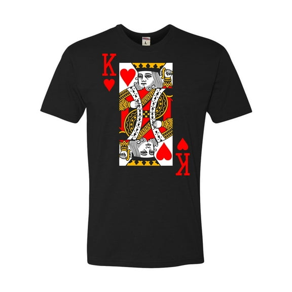 Go All Out King Of Hearts Playing Card Funny Deluxe Soft T-Shirt Mens/Women