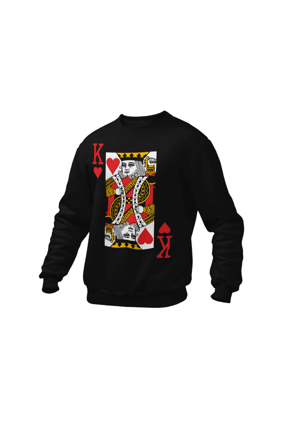 King Of Hearts Playing Card Funny Sweatshirt Crewneck Mens/Youth