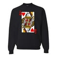 thumbnail image 1 of Go All Out Queen Of Hearts Playing Card Funny Sweatshirt Crewneck Mens/Youth, 1 of 2