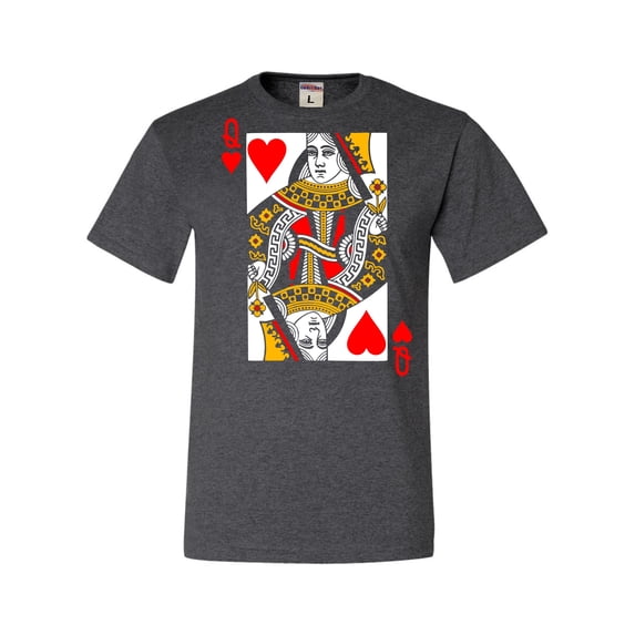 Go All Out Queen Of Hearts Playing Card Funny T-Shirt Mens/Women/Youth