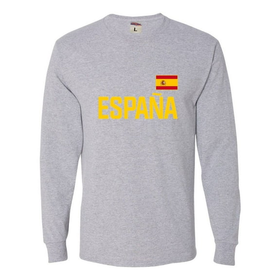 Go All Out Team Spain Espana Pride Long Sleeve T-Shirt Mens