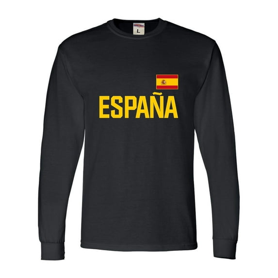 Go All Out Team Spain Espana Pride Long Sleeve T-Shirt Mens