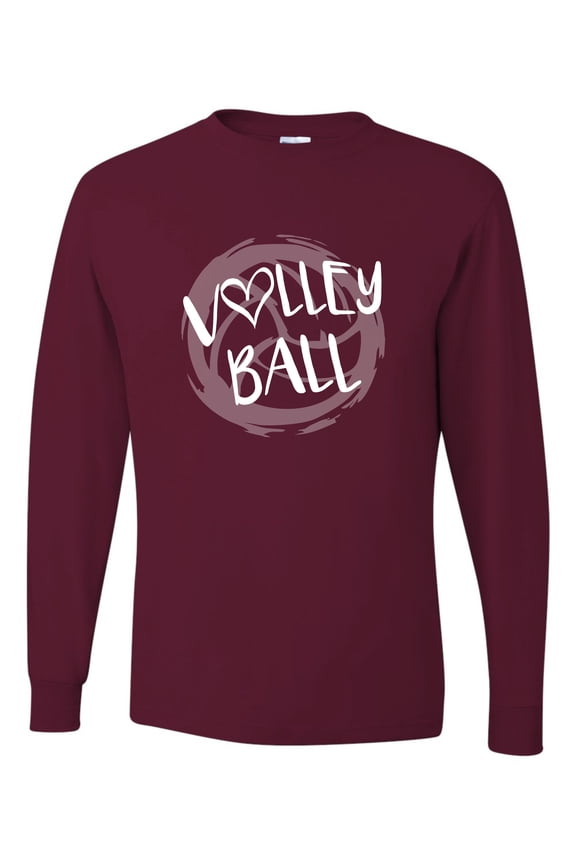 Volleyball Distressed Ball Long Sleeve T-Shirt Mens