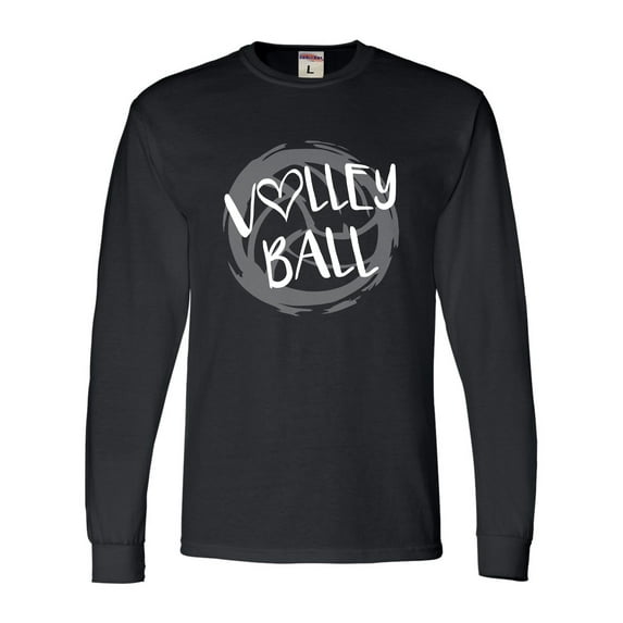 Go All Out Volleyball Distressed Ball Long Sleeve T-Shirt Mens