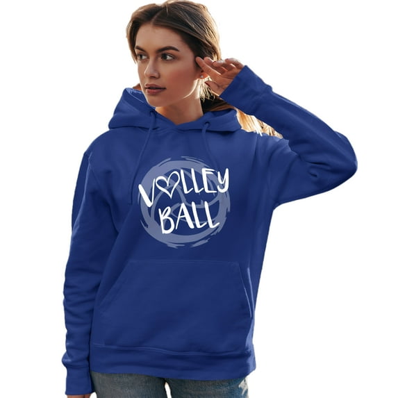 Go All Out Volleyball Distressed Ball Sweatshirt Hoodie Mens/Women
