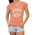 thumbnail image 1 of Go All Out Volleyball Distressed Ball V Neck T-Shirt Women, 1 of 5