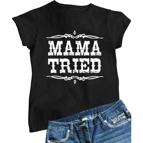 Go All Out Womens Mama Tried Retro Country Music T-Shirt