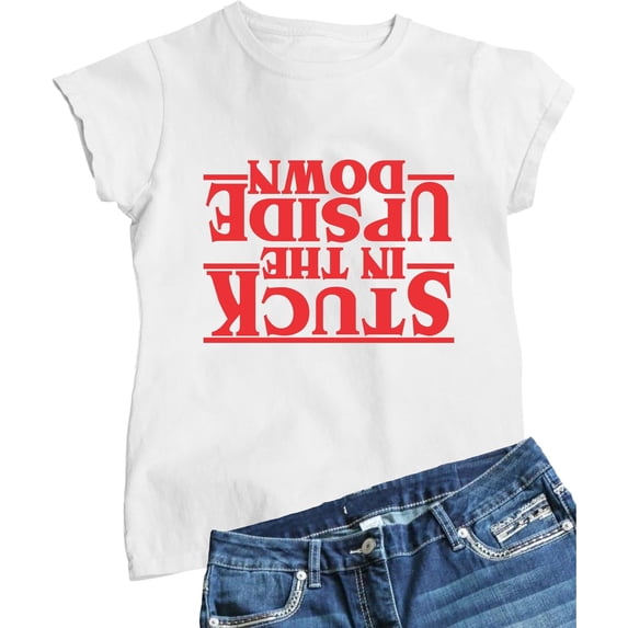 Go All Out Womens Stuck in The Upside Down T-Shirt