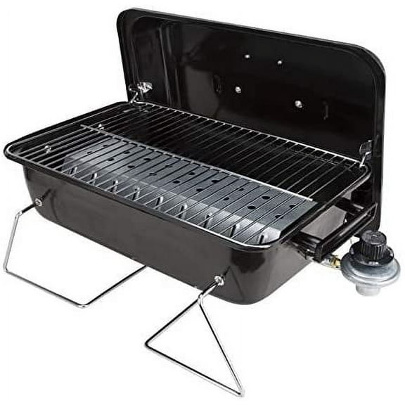 Go Anywhere Portable Gas Grill - Mini BBQ Propane Grill for Camping, RV, Tailgate - Cooks 8 hamburgers at once - Long Life Steel - Foldable Legs$$Garden & Patio