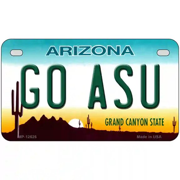 Go Arizona State Novelty Metal License Plate 7" x 4" Motorcycle