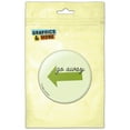 thumbnail image 1 of Go Away Arrow Green Pinback Button Pin Badge, 1 of 2