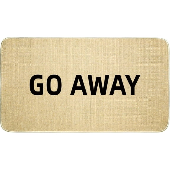 Go Away Door Mat Non-Slip Funny Welcome Door Mat for Indoor Outdoor Home Decoration Quick Drying Durable Rug Low-Profile Rubber Backing Rug Entryway Front Porch Decor 30" x 17"