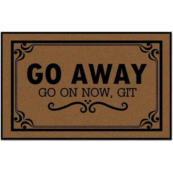 Go Away Go on Now, Git Mats for Front Door Entry Front Porch Doormat Non-Slip Carpet Rugs Floor Mat Decorative for Home Bathroom Kitchen Indoor 16x24 Inch