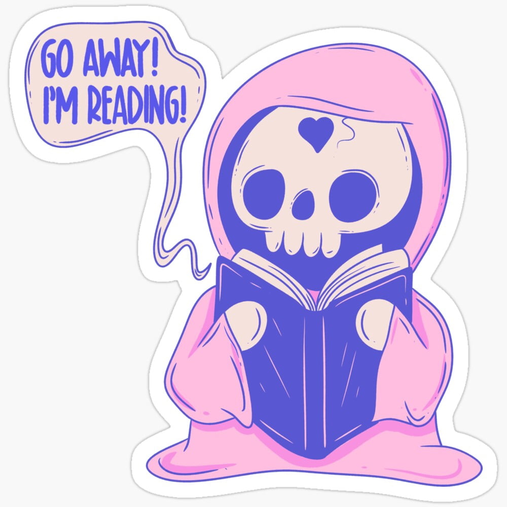 Go Away I'M Reading Sticker Phone Decal Water Bottle Stickers Car ...