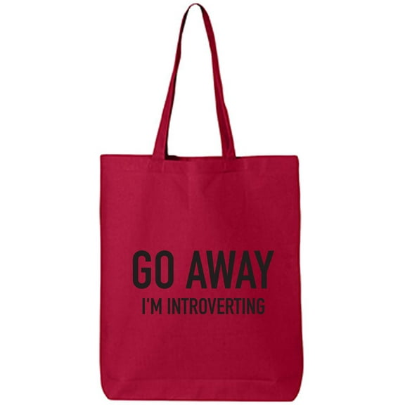 Go Away I'm Introverting Cotton Canvas Tote Bag