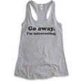 thumbnail image 1 of Go Away I'm Introverting Tank Top, Ladies Racerback Tank Top, Awkward Tank, Introvert Tank, Heather Gray, Medium, 1 of 3