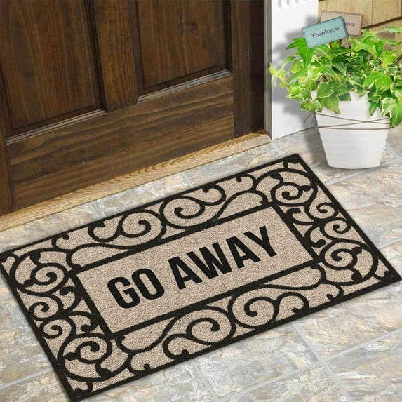 Go Away Mats for Front Door Entry Front Porch Doormat Non-Slip Carpet Rugs Floor Mat Decorative for Home Bathroom Kitchen Indoor 18x30 Inch