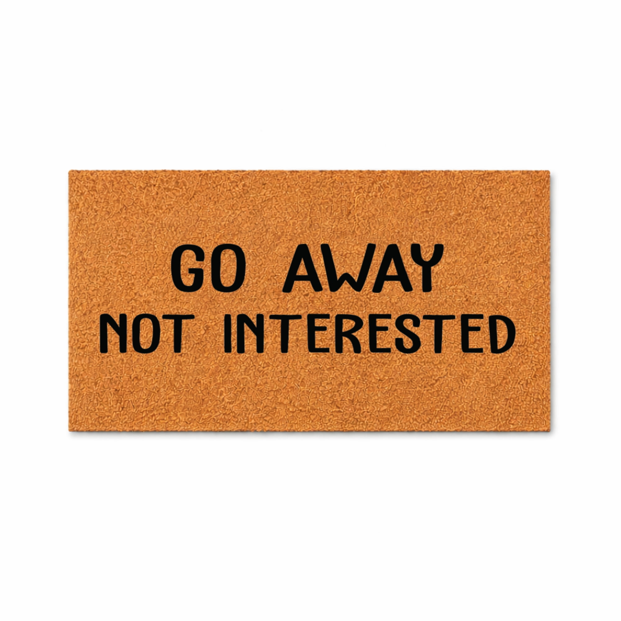 Go Away Not Interested Doormat, Funny Outdoor Entryway Door Mat (18x30 inches) WoodByStu 4153