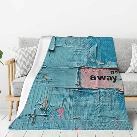 Go Away Throw Blanket for Stylish Warm Winter Cabin Ultra-Soft Micro Fleece Blanket, Premium Microfiber, Silky Soft, Plush, Warm and Lightweight for Couch, Sofa, Bed - 40"X30"