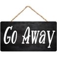 Go Away Wooden Hanging Sign, Wall Pediments Door Decor for Introverts ...