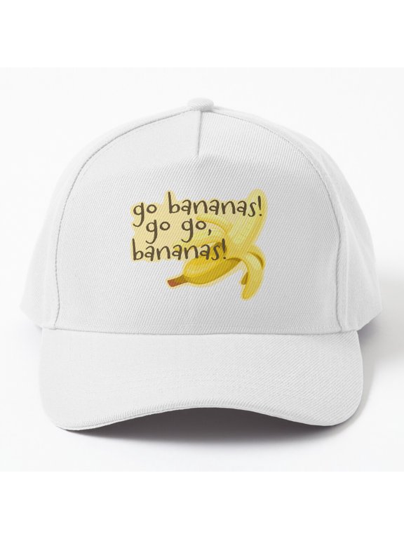Go Bananas Baseball Cap, Fruit Wordplay Statement Graphic Design, Classic Hat