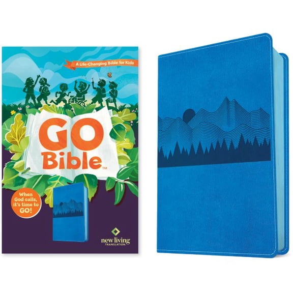 Pre-Owned Go Bible: NLT Go Bible for Kids (Leatherlike, Blue Mountains): A Life-Changing Bible for Kids (Other)