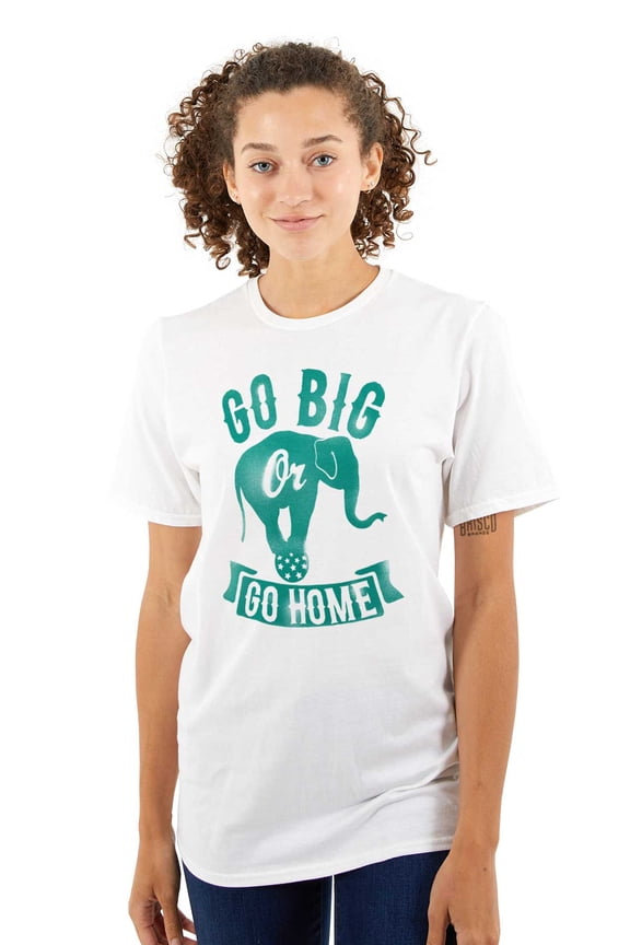 Go Big Or Go Home Large Elephant Men's Graphic T Shirt Tees Brisco Brands M