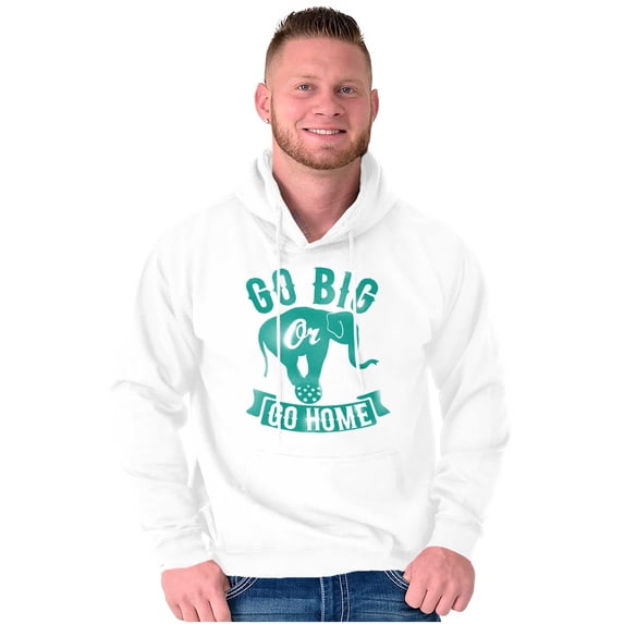 Go Big Or Go Home Large Elephant Unisex Plus Fleece Graphic Hoodie Brisco Brands 2X