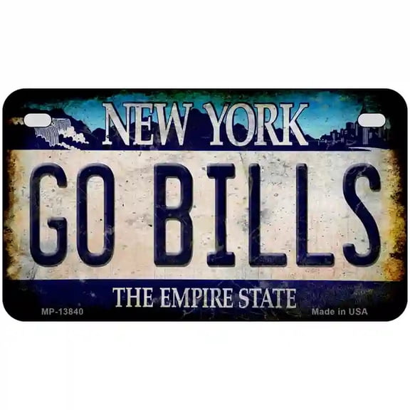Go Bills New York Rusty Novelty Metal License Plate Tag 7" x 4" Motorcycle