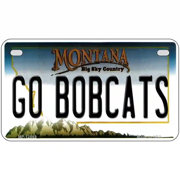 Go Bobcats Novelty Metal License Plate 7" x 4" Motorcycle