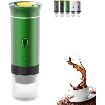 Go Brew V2.0, Go Brew V2 Coffee Maker, 3 In 1 Wireless Portable Electric Espresso Machine, Travel Coffee Maker For Camping, Removable Reservoir With Usb-C (Green)