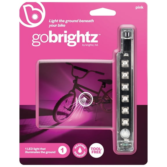 Brightz GoBrightz LED Bike Frame Light, 4 Light Modes, Underglow Effect, Pink