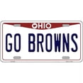 thumbnail image 1 of Go Browns Novelty Metal License Plate Tag 24" x 12" Large, 1 of 1