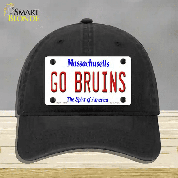 Go Bruins Novelty License Plate Hat Tag Unconstructed Cotton Black