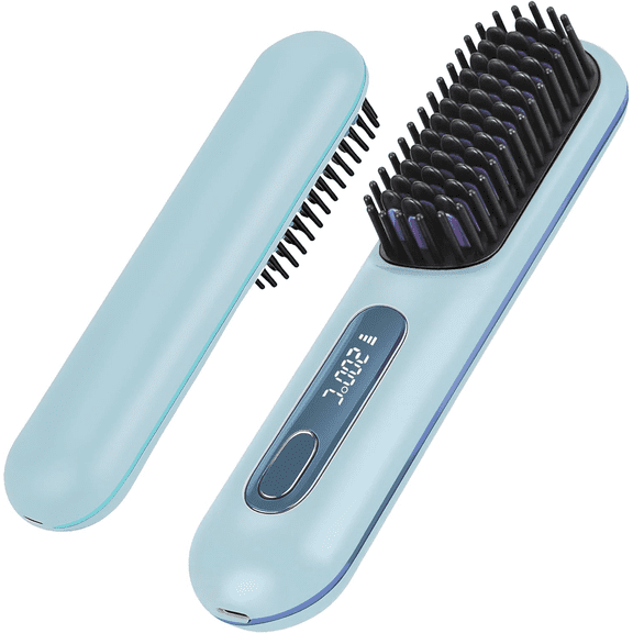 Go Brush Pro Hair Numoya 2026 Hair Straightener Brush,60-Second Fast Heating With 3 Temps,Ceramic Coating With Lcd Temperature Display,Portable Cordless Numoya Gobrush Pro Brush For Travel