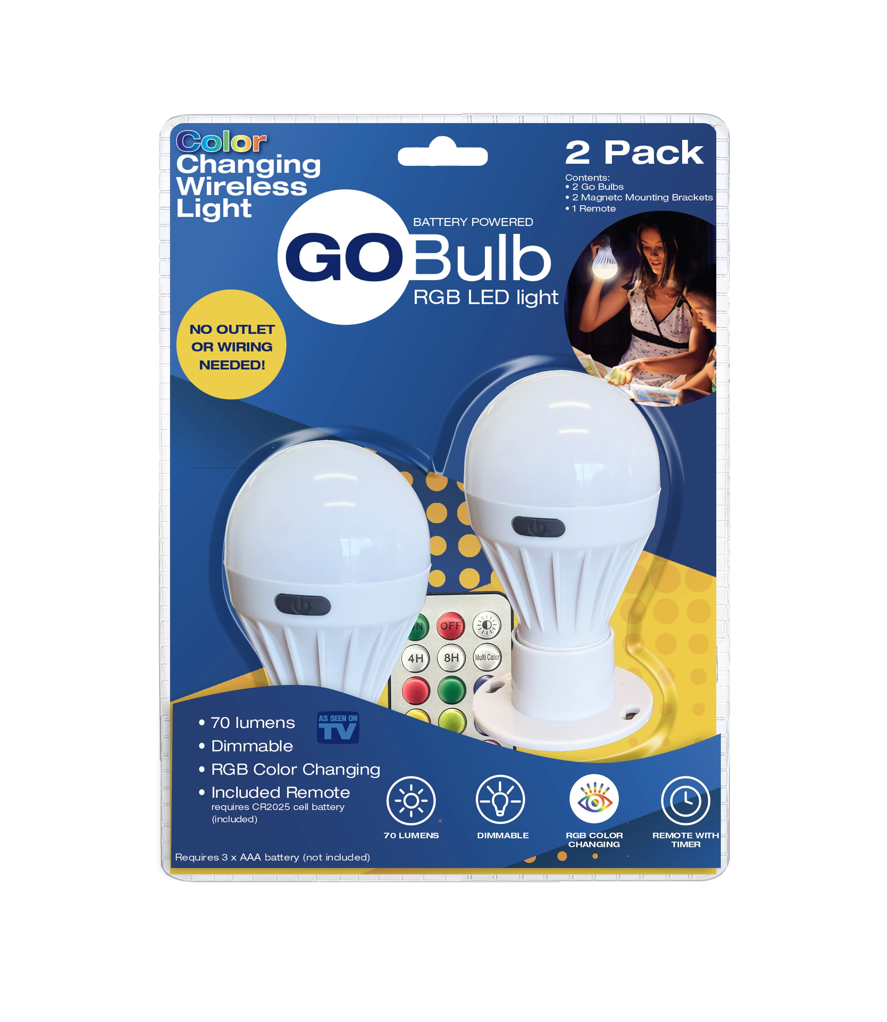 Go Bulb Battery Powered Wireless Bulb - 2 pack