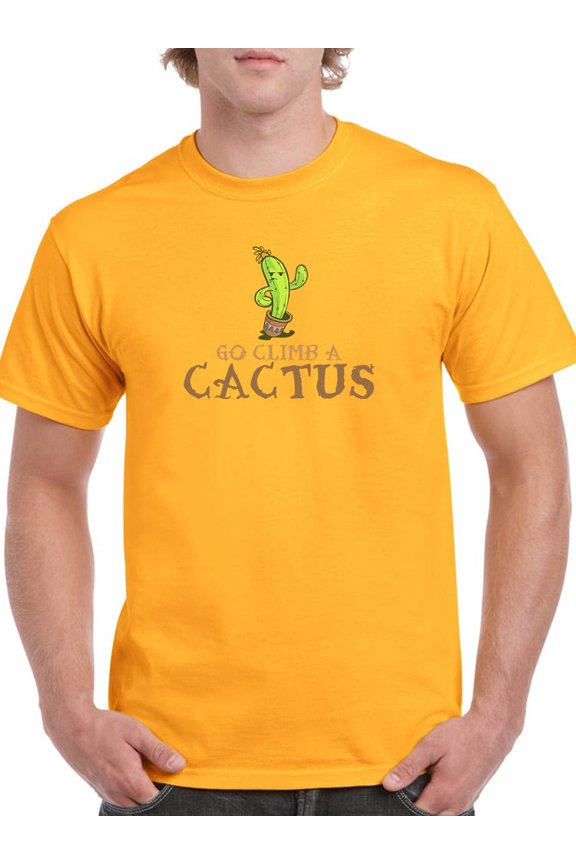 Go Climb A Cactus Cartoon Graphic Men T-Shirt, Male x-Large