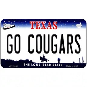 Go Cougars Novelty Metal License Plate 7" x 4" Motorcycle (MP)