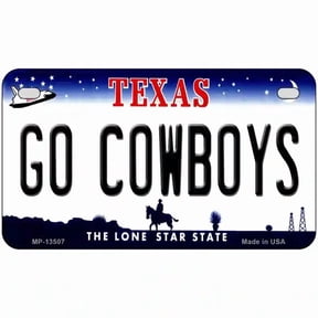 Go Cowboys Novelty Metal License Plate Tag 7" x 4" Motorcycle (MP)