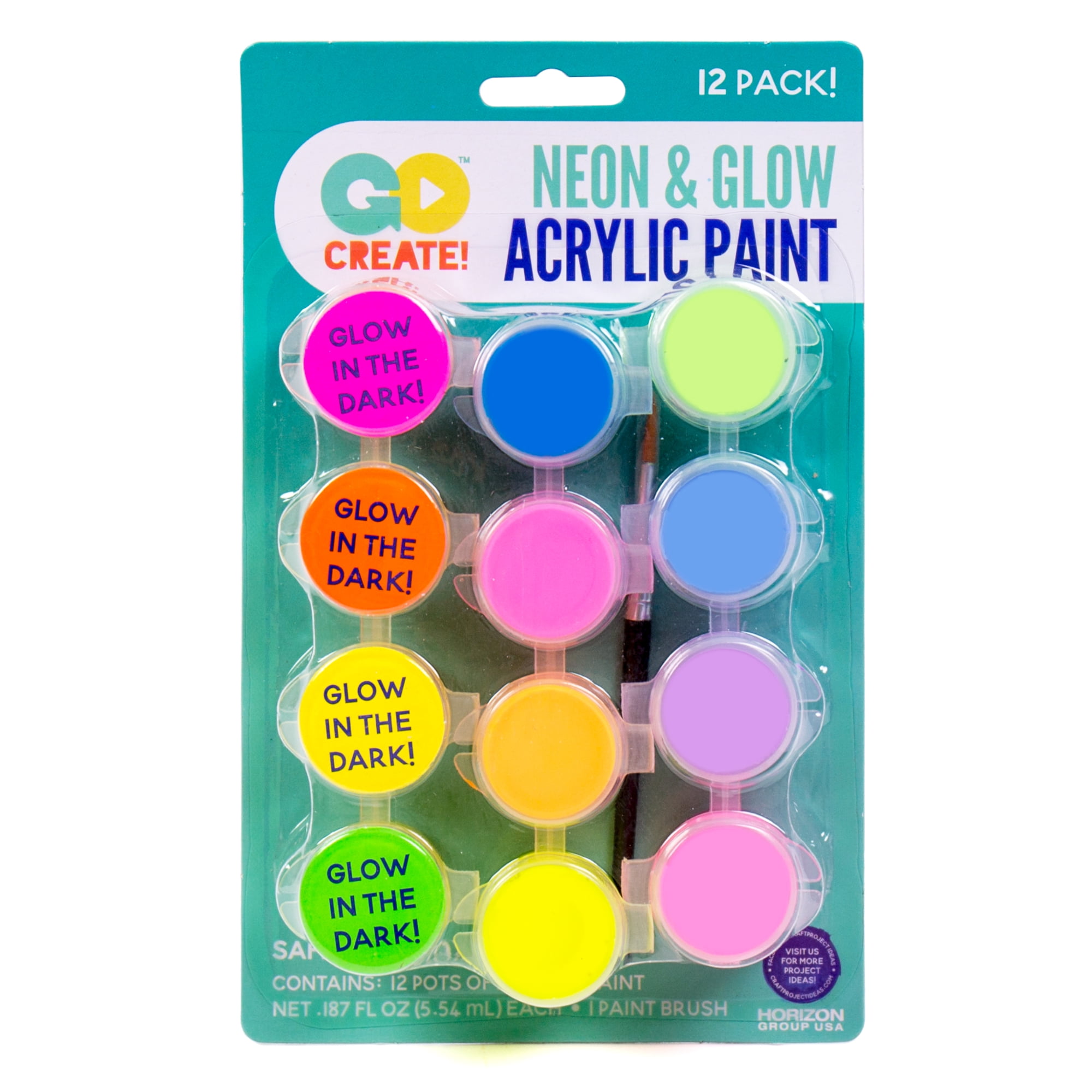 Artme Glow in The Dark Paint, Glow Paint Set of Green and Blue Colors  (60ml/2oz, each) Acrylic Glow Paint Perfect for Art Painting, DIY projects