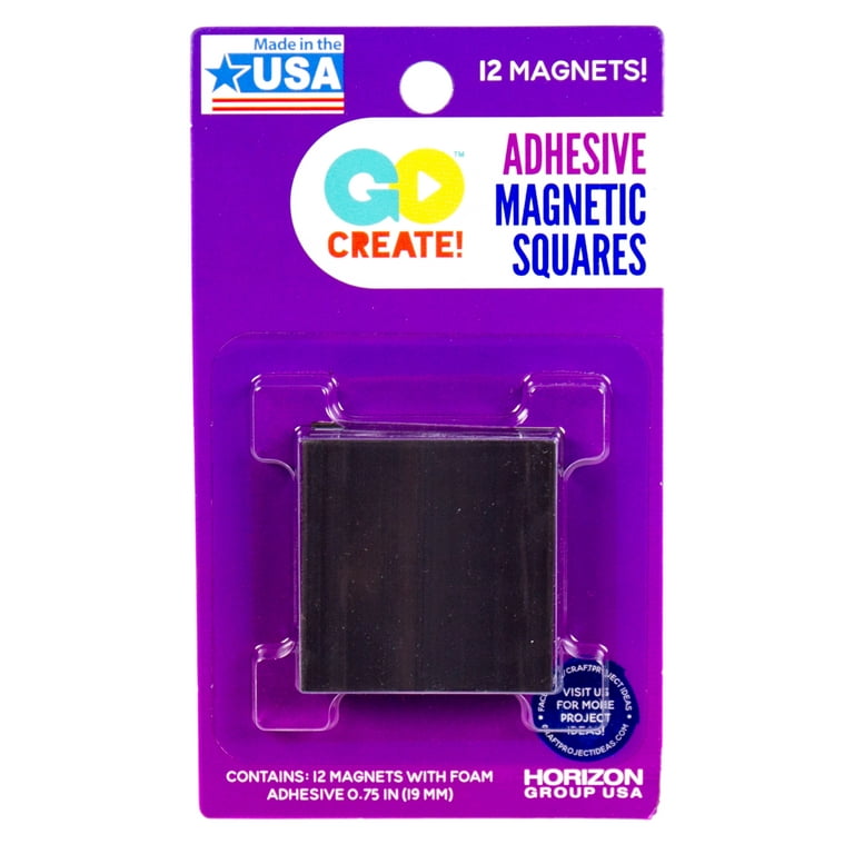 Magnetic Squares - 84 Adhesive Magnetic Squares (Each 0.8 x 0.8) - Sticky  Magnets - Peel & Stick, Strong Adhesive with Magnet Backing. Magnetic