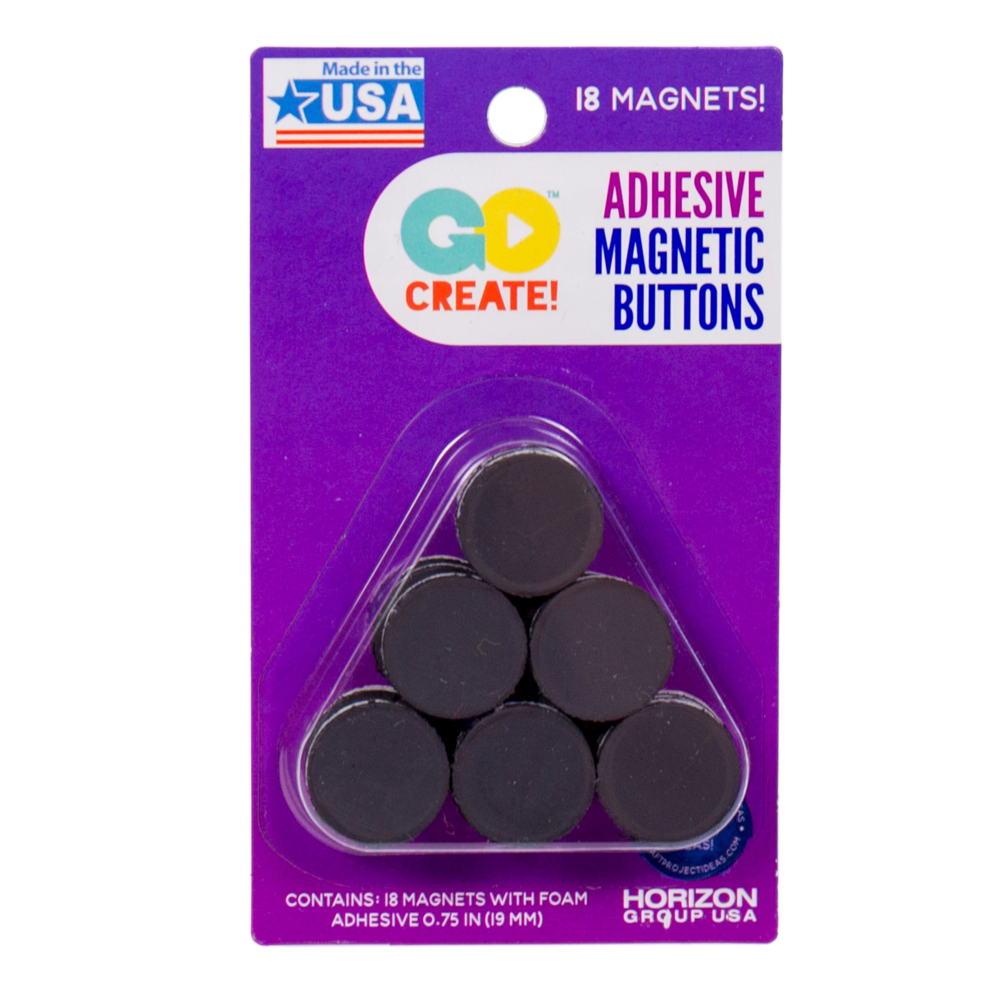 Go Create Adhesive Magnetic Buttons, 18-Pack