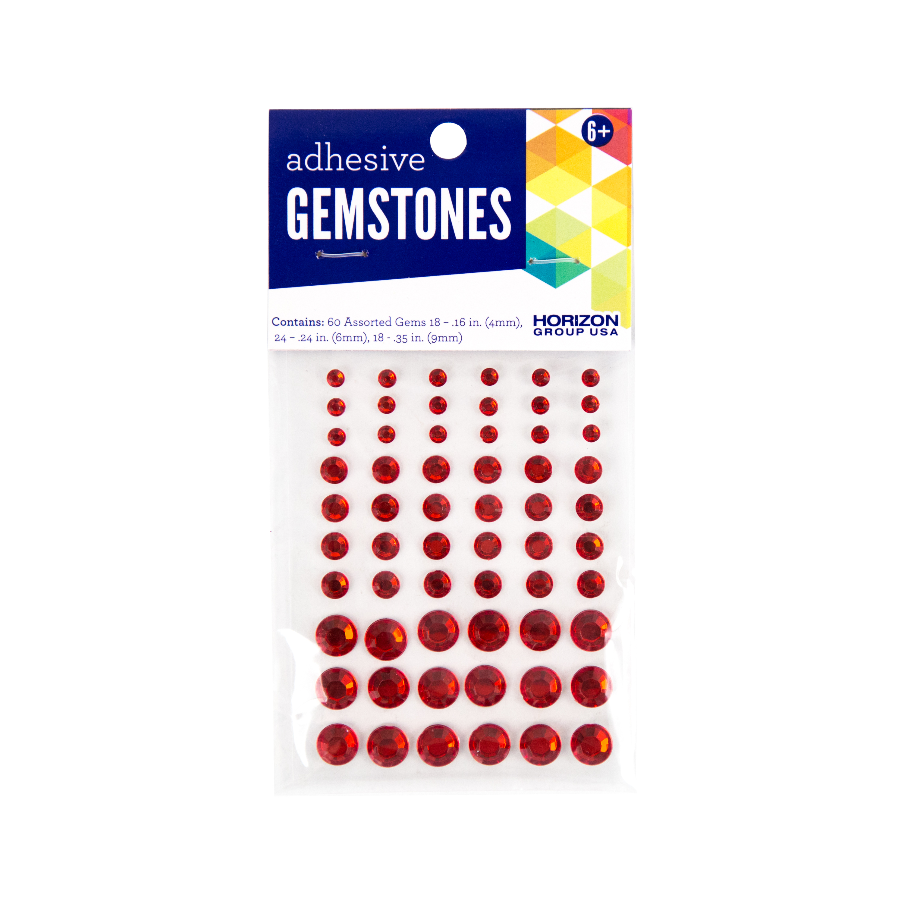 Go Create Adhesive Red Gemstones Assorted Sizes , 60 ct. Total