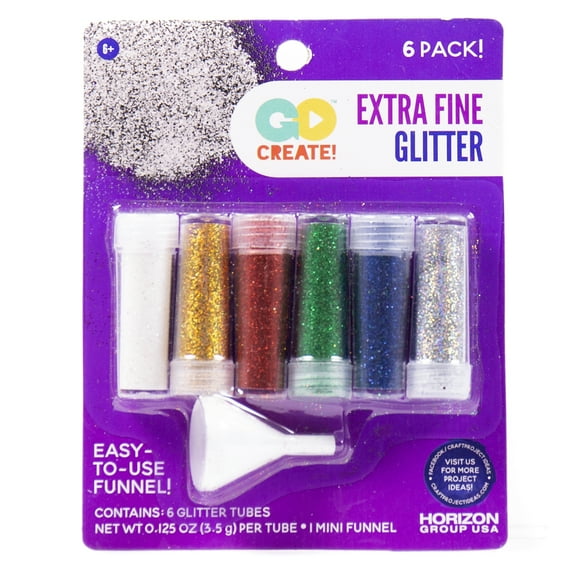 Go Create Multi-Color Extra Fine Glitter, 6 Piece