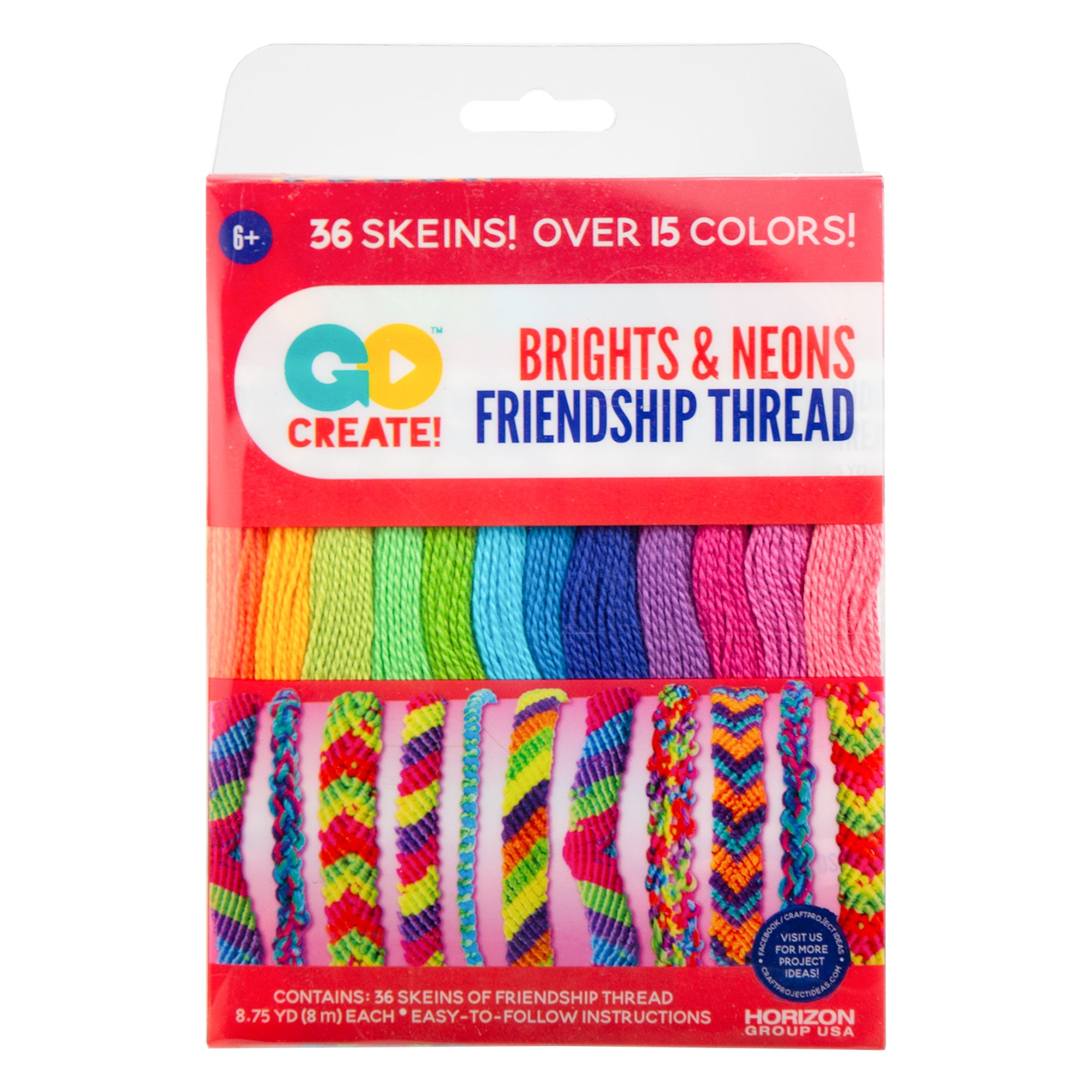 Go Create Neon Assorted Colors Friendship Thread, 36 Colors 