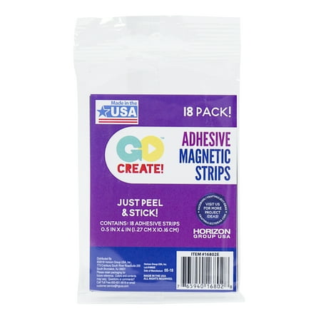 Go Create Peel & Stick Adhesive Magnetic Strips, 18 Count