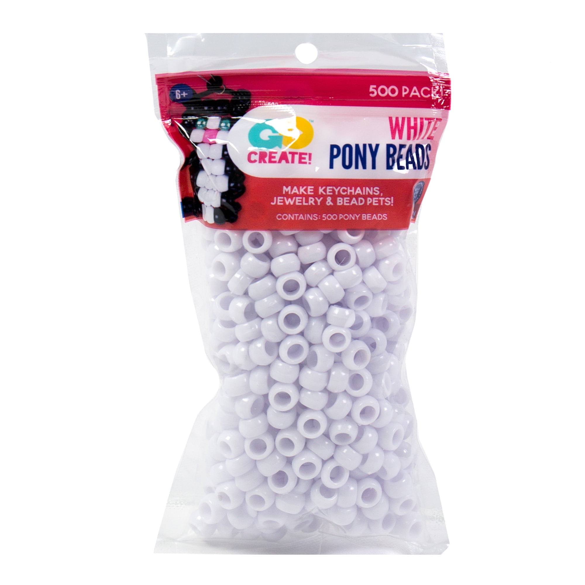 Horizon Group USA Pearl White Pony Beads, 9mm 500 Piece 
